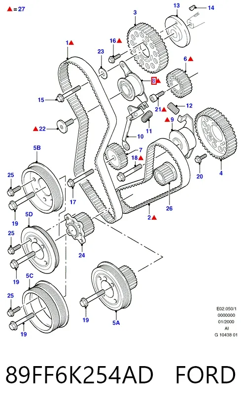 Rolka napinacza paska rozrządu 89FF6K254AD Ford