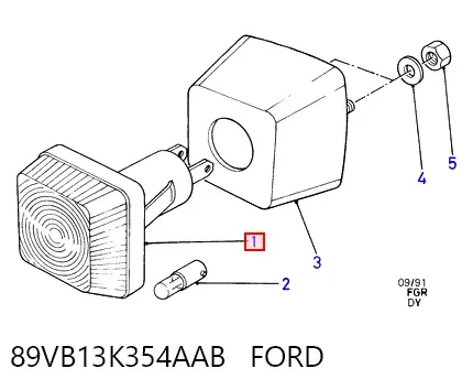 Powtarzacz kierunkowskazu na błotniku 89VB13K354AAB Ford