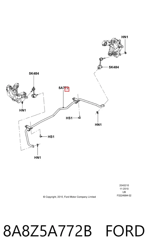 Stabilizator tylny 8A8Z5A772B Ford