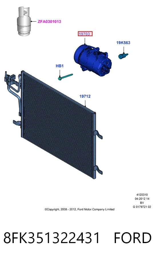 Sprężarka klimatyzacji 8FK351322431 Ford