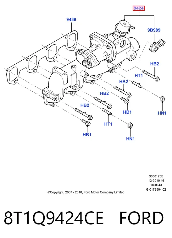 Zawór recyrkulacji spalin EGR 8T1Q9424CE Ford