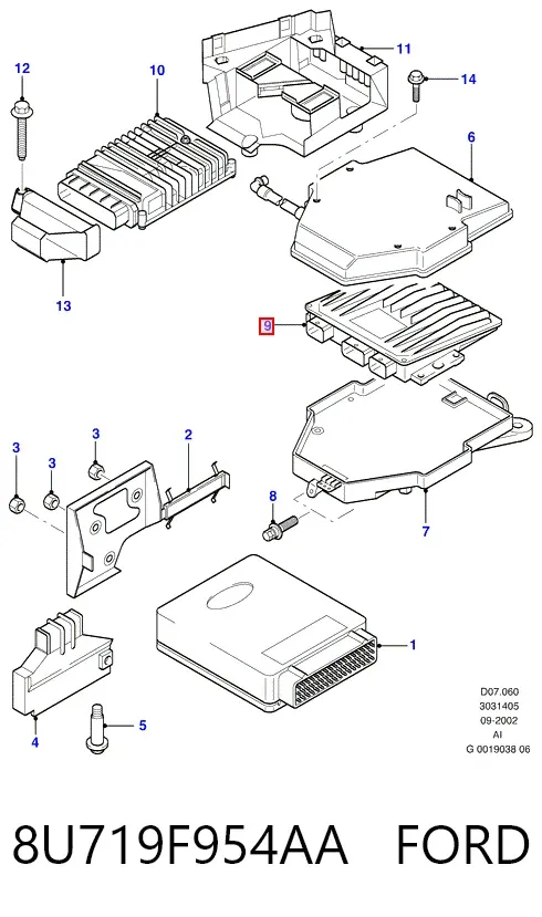 Sterownik silnika 8U719F954AA Ford