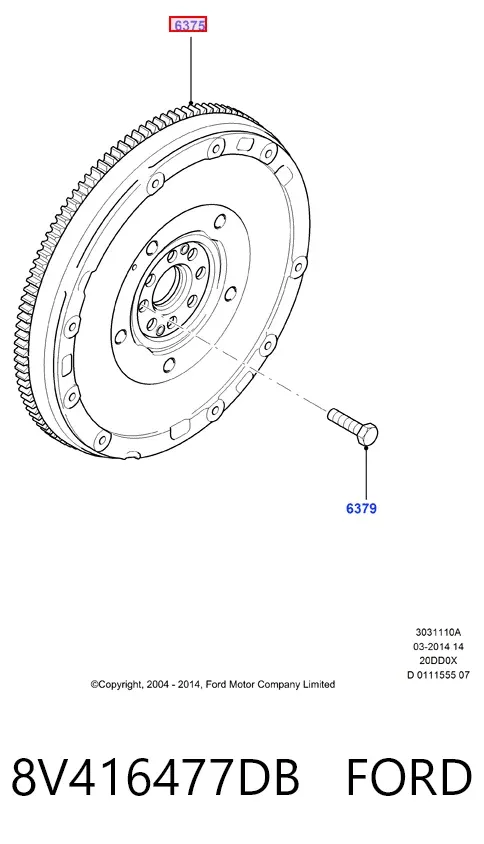 Koło zamachowe silnika 8V416477DB Ford