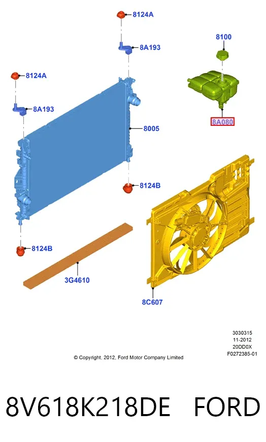 Zbiorniczek wyrównawczy układu chłodzenia 8V618K218DE Ford