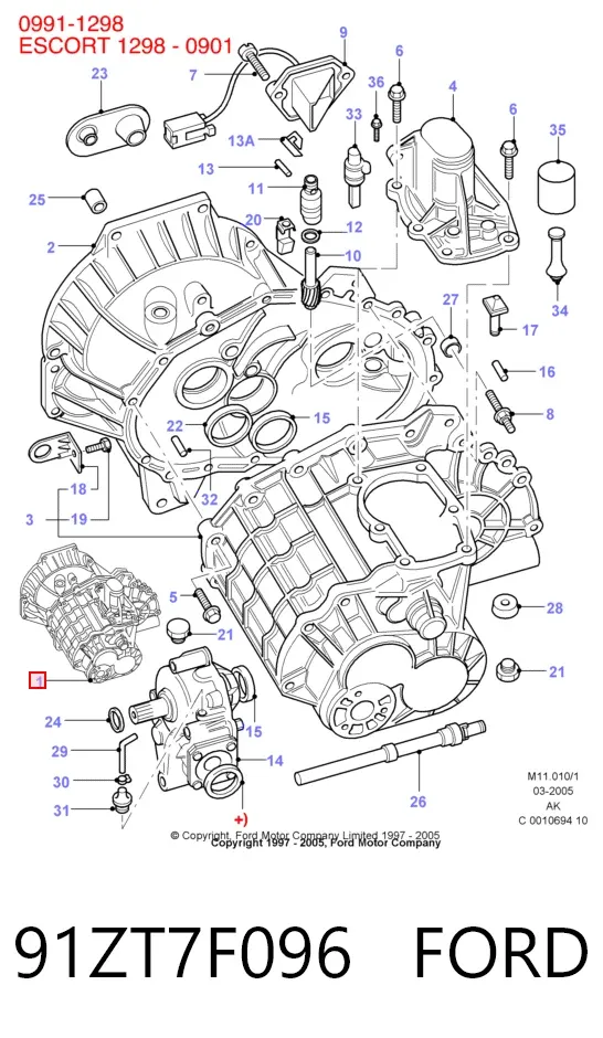 Mechaniczna skrzynia biegów w komplecie Ford Escort VI