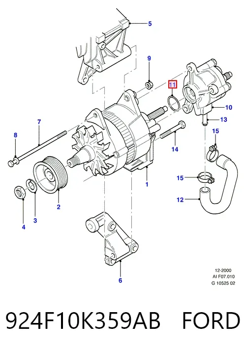 Alternator 924F10K359AB Ford