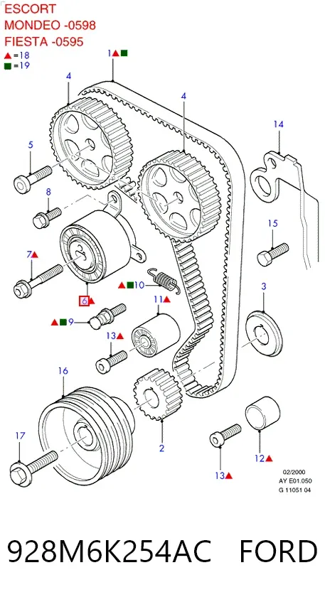 Rolka napinacza paska rozrządu 928M6K254AC Ford