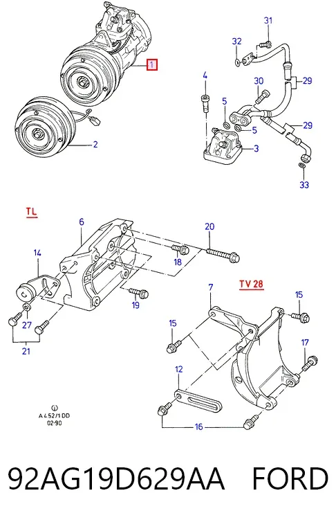 Sprężarka klimatyzacji Ford Sierra II
