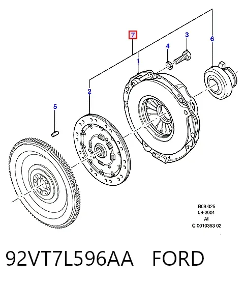 Zestaw sprzęgła (3 części) 92VT7L596AA Ford