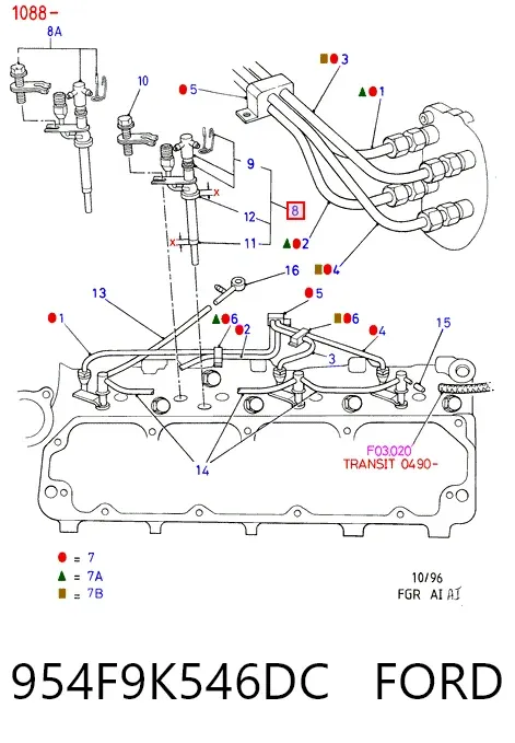 Wtryskiwacz paliwa 954F9K546DC Ford