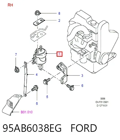 Poduszka (podpora) silnika prawa 95AB6038EG Ford
