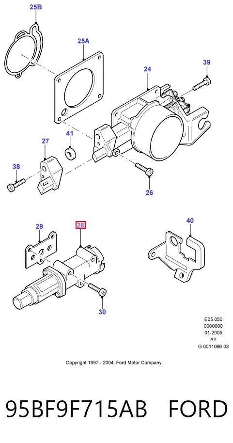 Regulator biegu jałowego 95BF9F715AB Ford