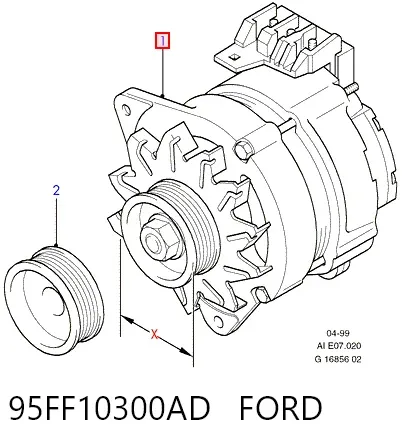Alternator 95FF10300AD Ford