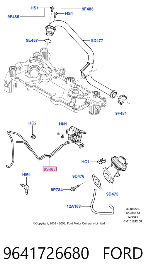 Przetwornik ciśnienia (solenoid) doładowania 9641726680 Ford