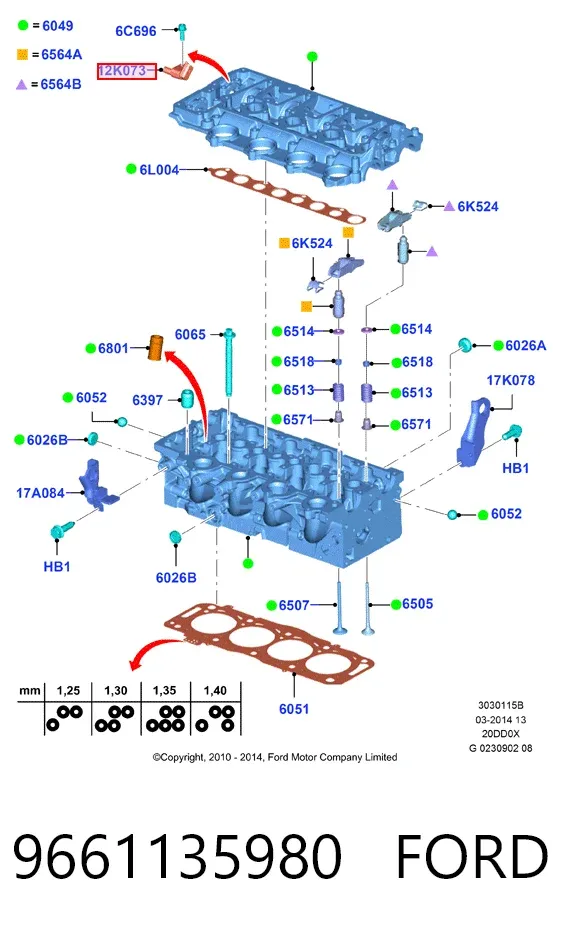 Czujnik położenia wałka rozrządu 9661135980 Ford