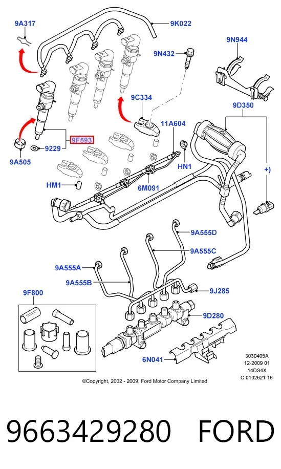 Wtryskiwacz paliwa 9663429280 Ford