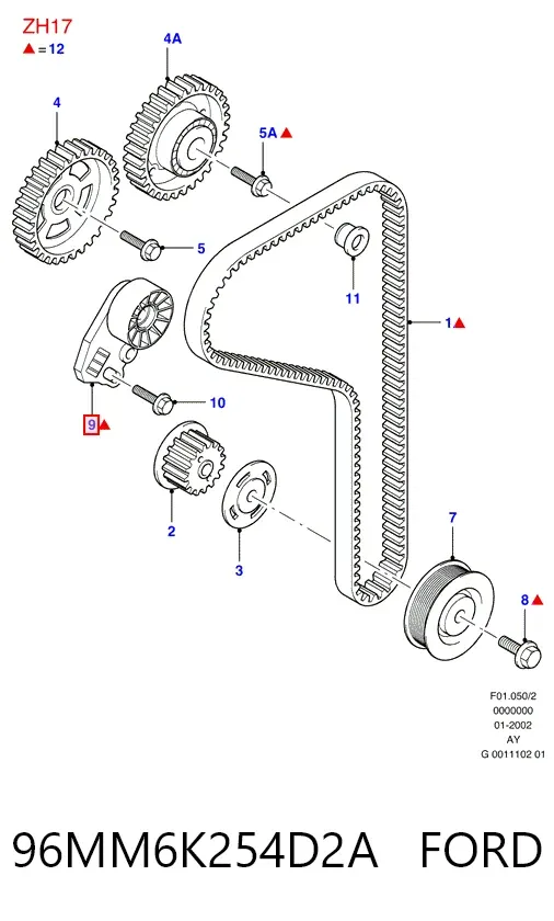 Napinacz paska rozrządu 96MM6K254D2A Ford