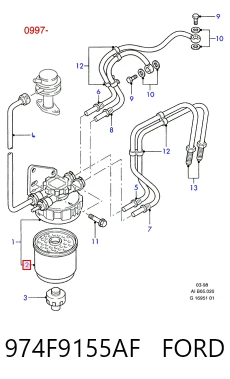 Filtr paliwa 974F9155AF Ford