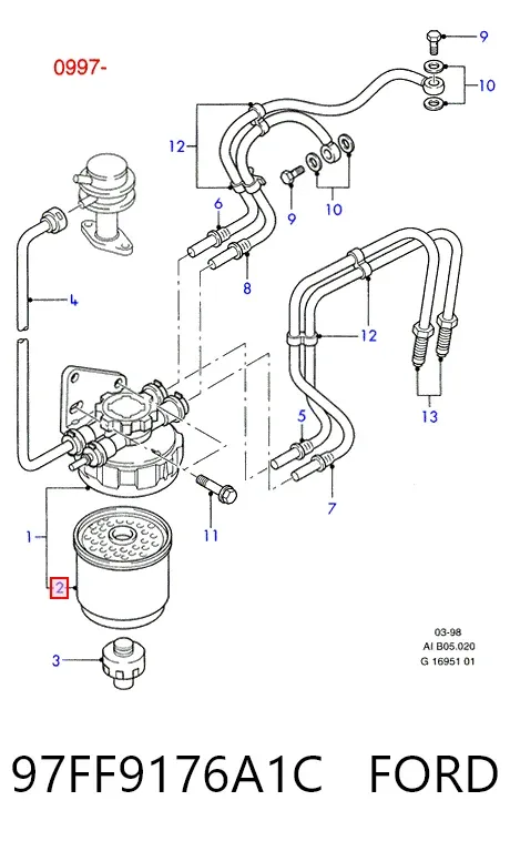 Filtr paliwa 97FF9176A1C Ford