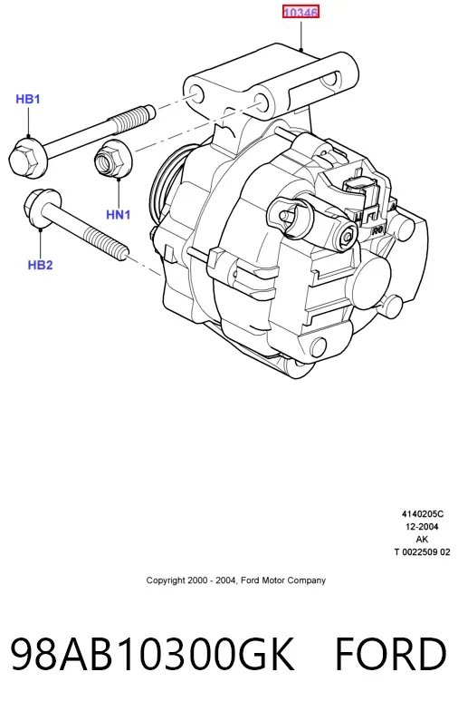 Alternator 98AB10300GK Ford