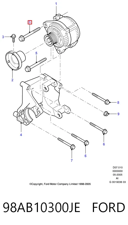 Alternator 98AB10300JE Ford