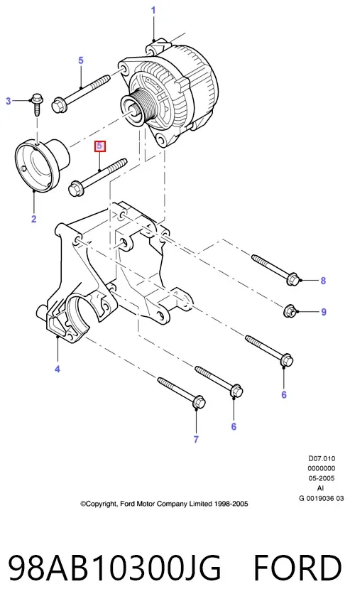 Alternator 98AB10300JG Ford