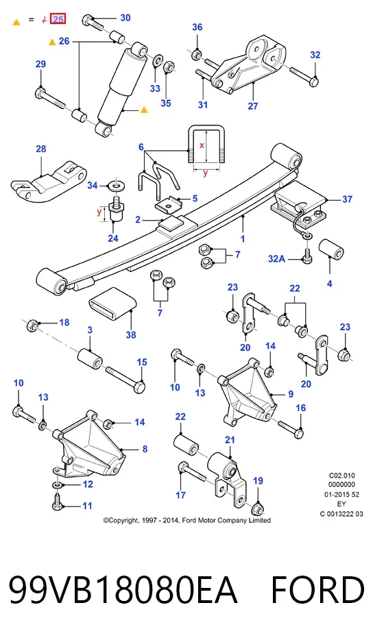 Amortyzator tylny 99VB18080EA Ford