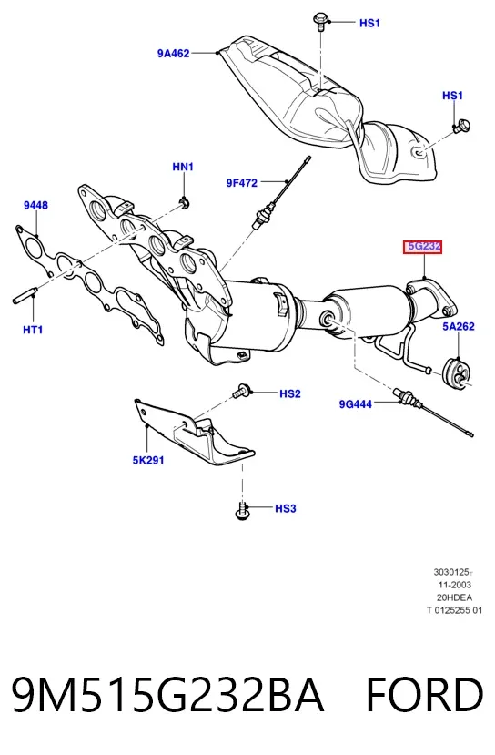 Konwerter-katalizator 9M515G232BA Ford