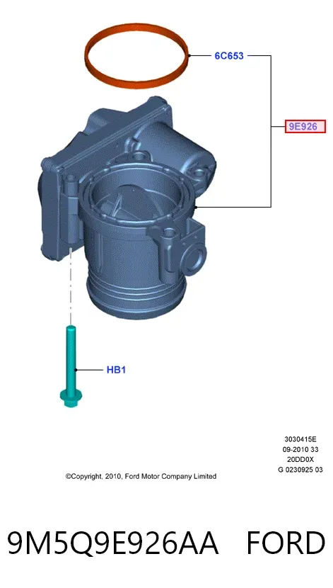 Przepustnica, komplet 9M5Q9E926AA Ford