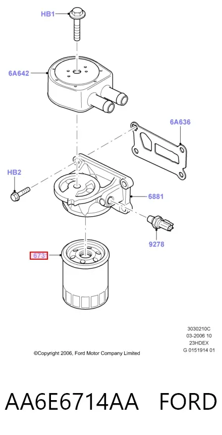 Filtr oleju AA6E6714AA Ford