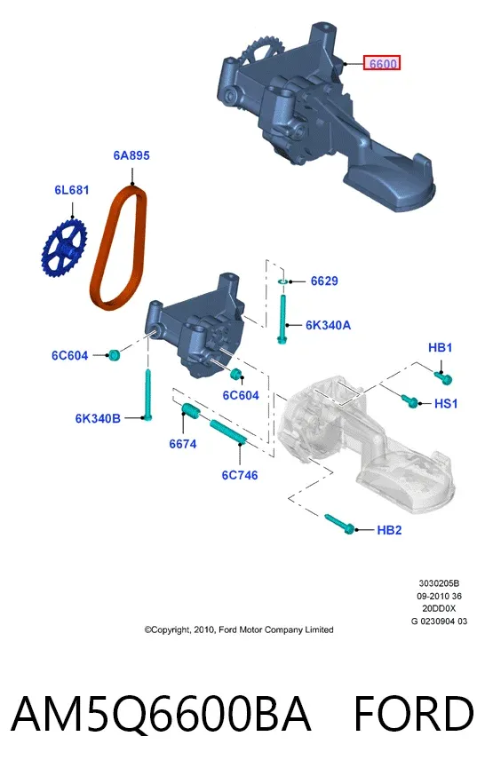Pompa oleju AM5Q6600BA Ford