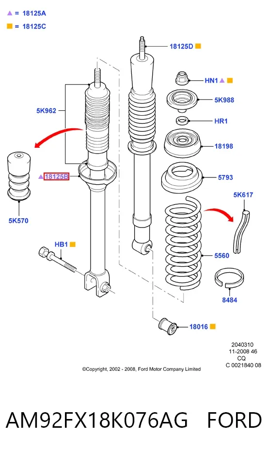 Amortyzator tylny AM92FX18K076AG Ford