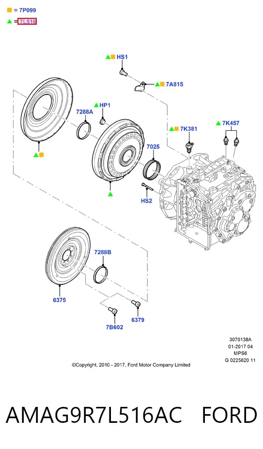 Zestaw sprzęgła (3 części) AMAG9R7L516AC Ford