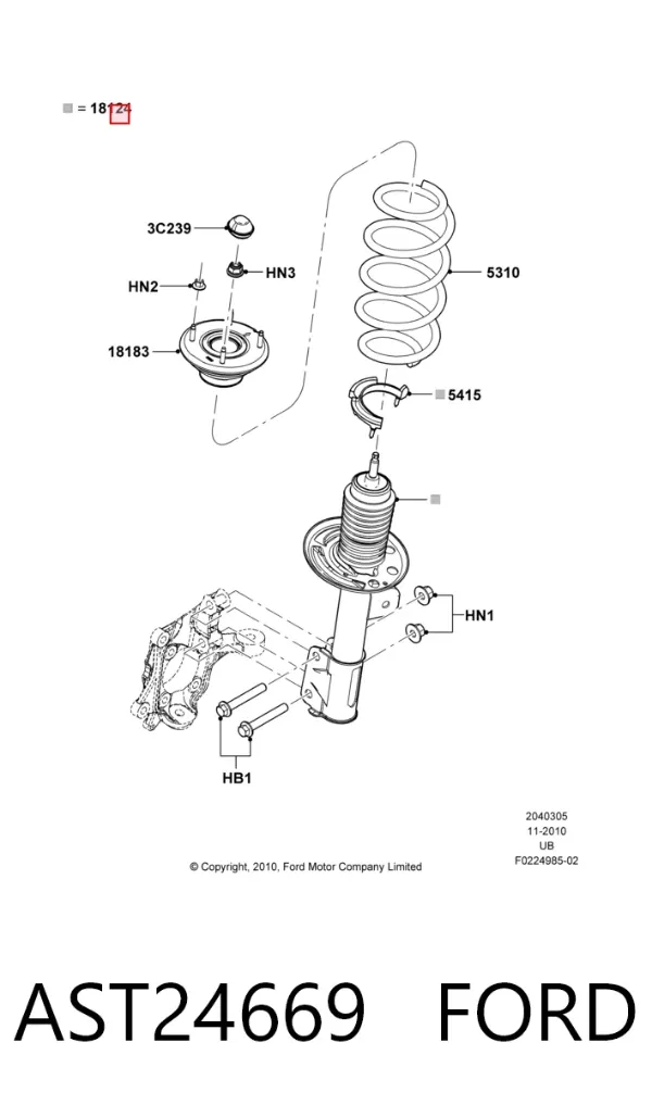 Amortyzator przedni lewy AST24669 Ford