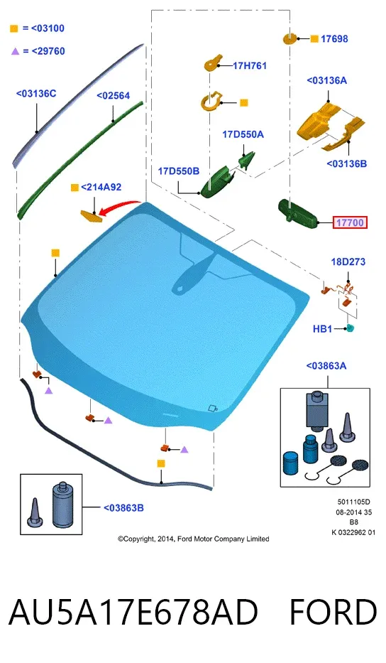 Lusterko wewnętrzne AU5A17E678AD Ford