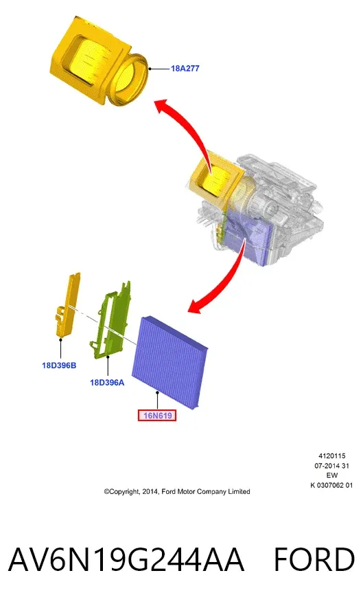 Filtr kabiny AV6N19G244AA Ford