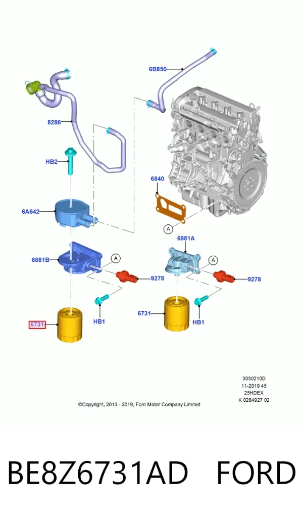 Filtr oleju BE8Z6731AD Ford