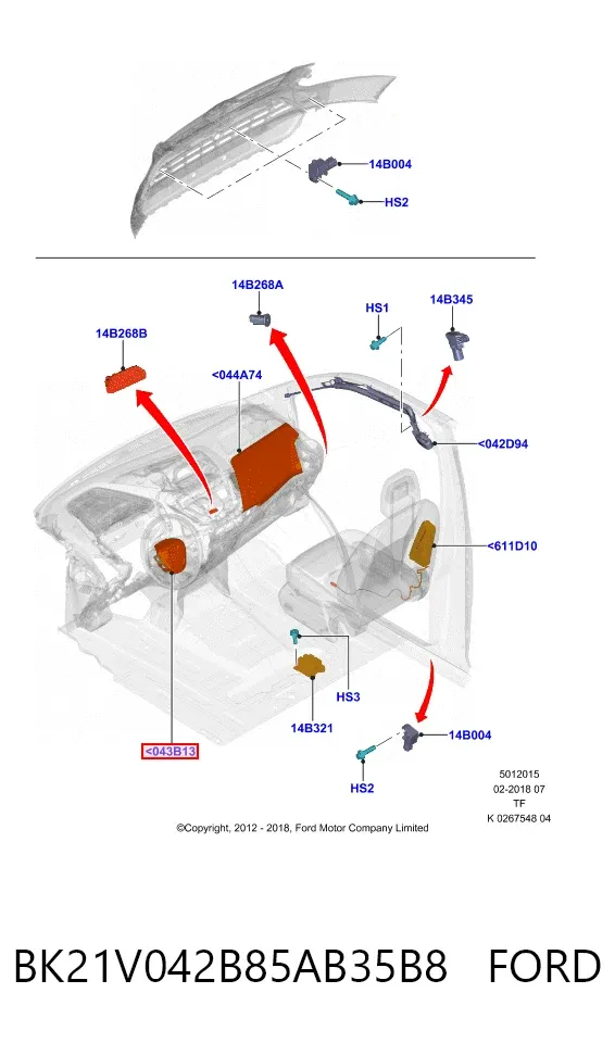 Poduszka powietrzna (Airbag) kierowcy BK21V042B85AB35B8 Ford