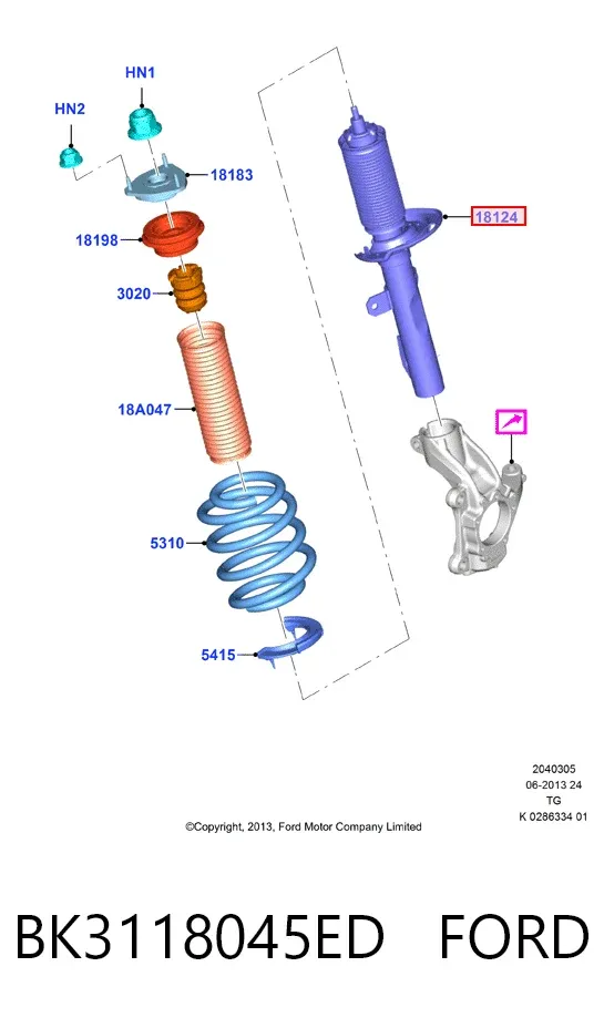 Amortyzator przedni BK3118045ED Ford