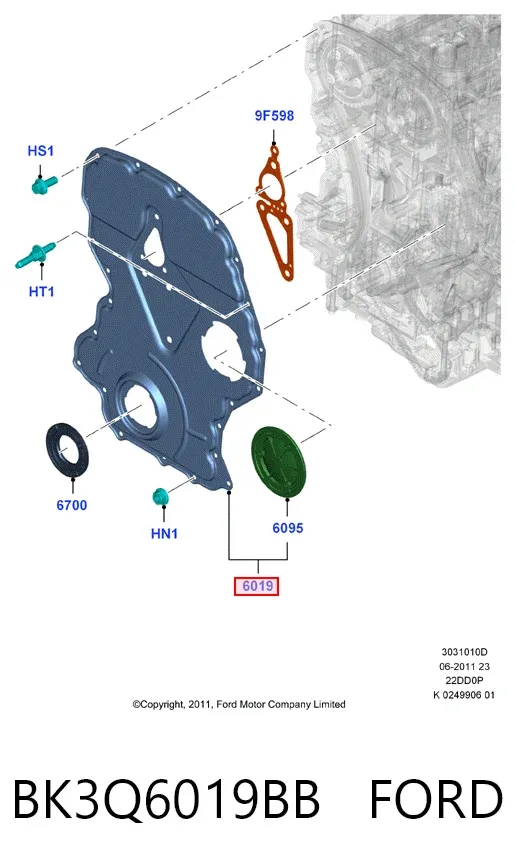 Pokrywa silnika przednia BK3Q6019BB Ford