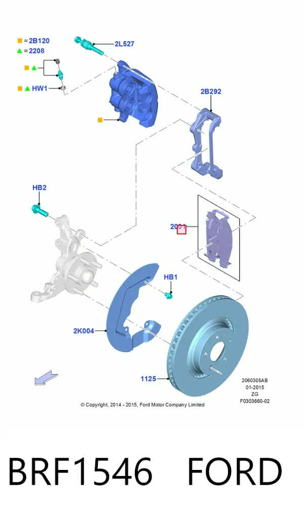 Klocki hamulcowe przednie tarczowe BRF1546 Ford