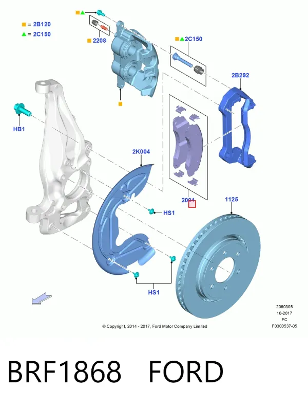 Klocki hamulcowe przednie tarczowe BRF1868 Ford