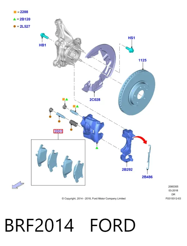 Klocki hamulcowe przednie tarczowe BRF2014 Ford