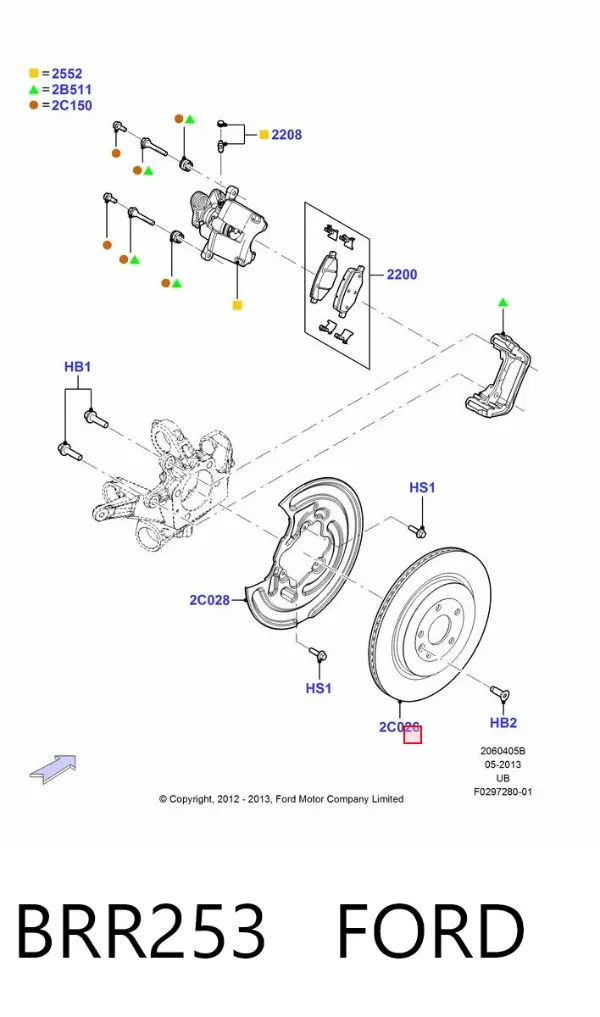 Tarcza hamulcowa tylna BRR253 Ford