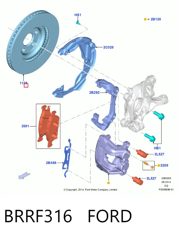 Tarcza hamulcowa przednia BRRF316 Ford