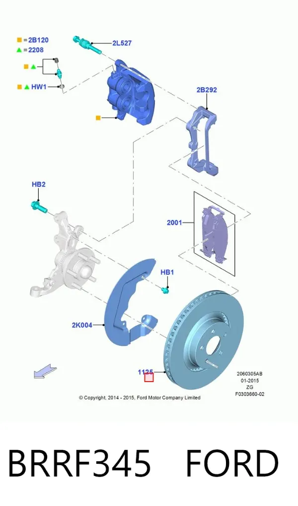 Tarcza hamulcowa przednia BRRF345 Ford
