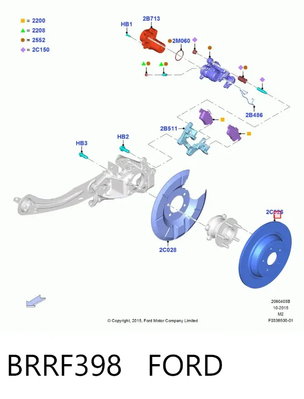 Tarcza hamulcowa tylna BRRF398 Ford