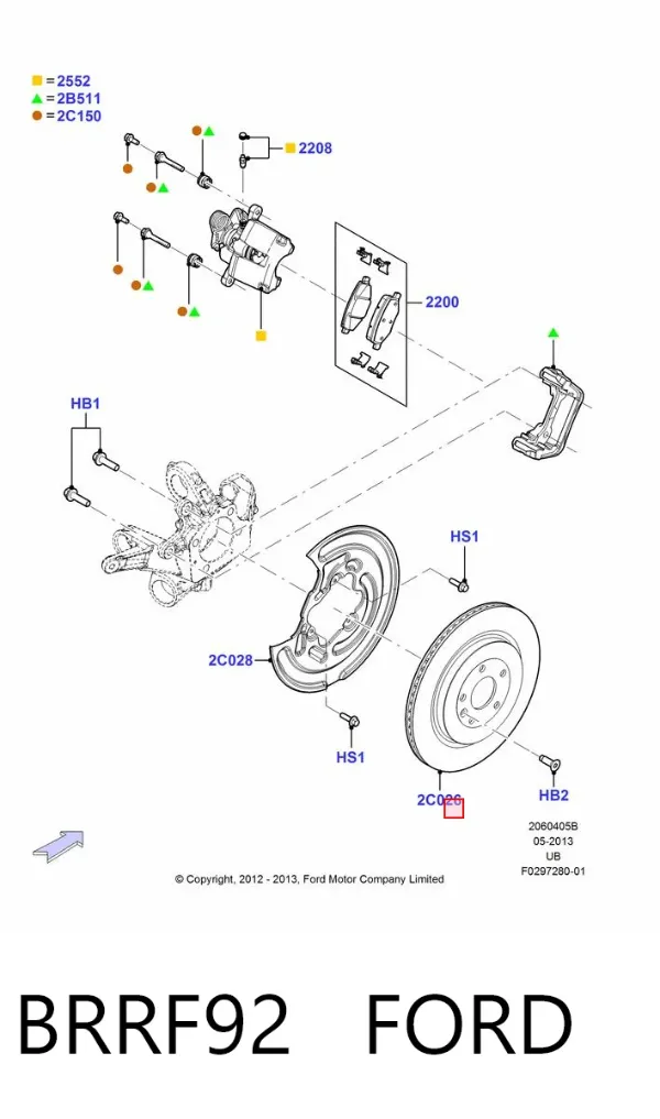 Tarcza hamulcowa tylna BRRF92 Ford