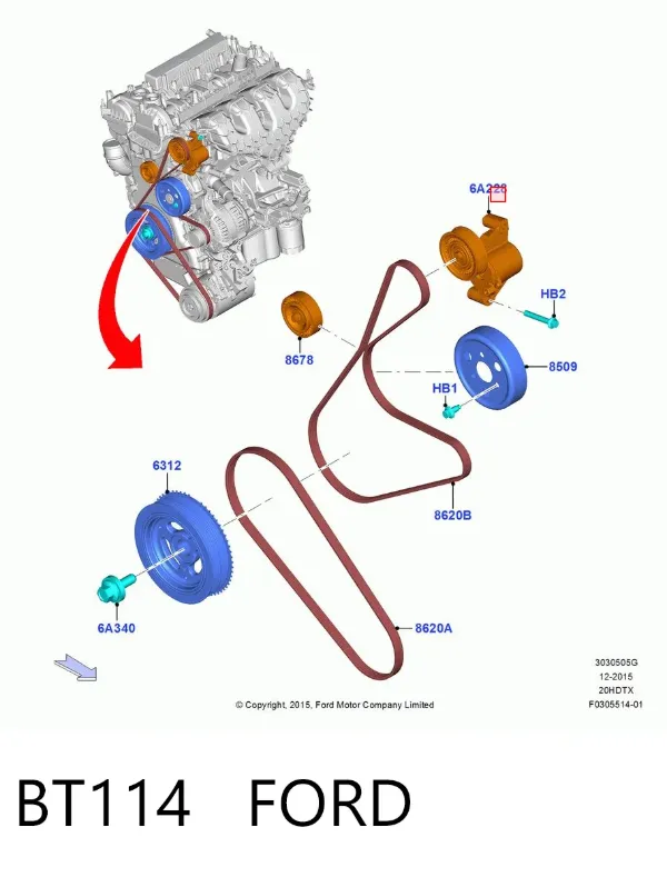 Napinacz paska napędowego BT114 Ford
