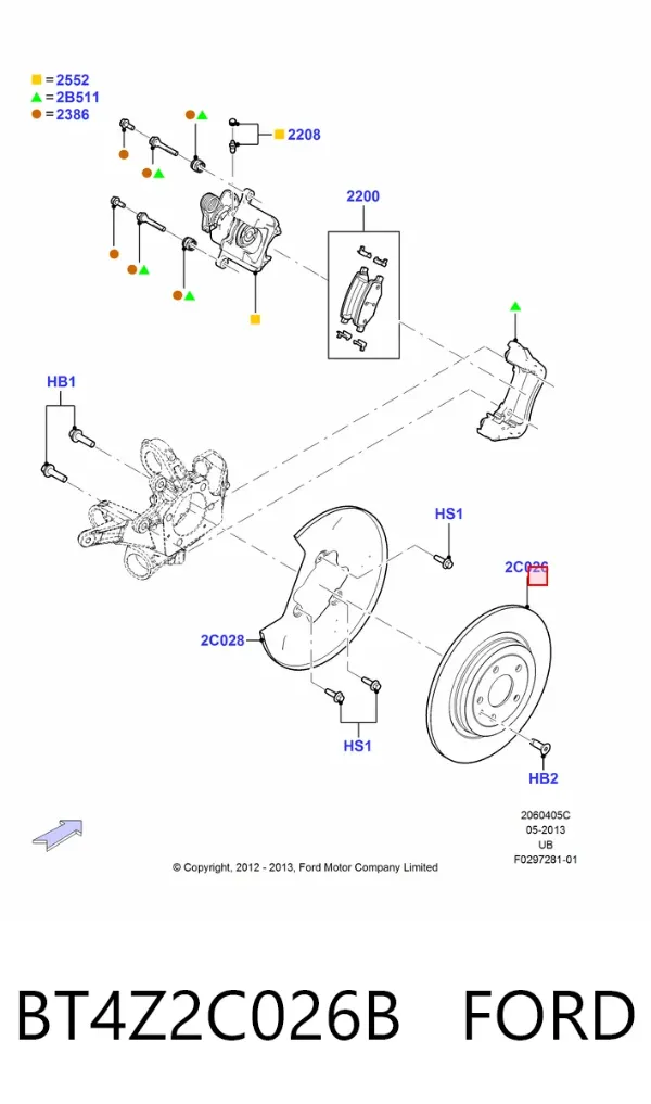 Tarcza hamulcowa tylna BT4Z2C026B Ford